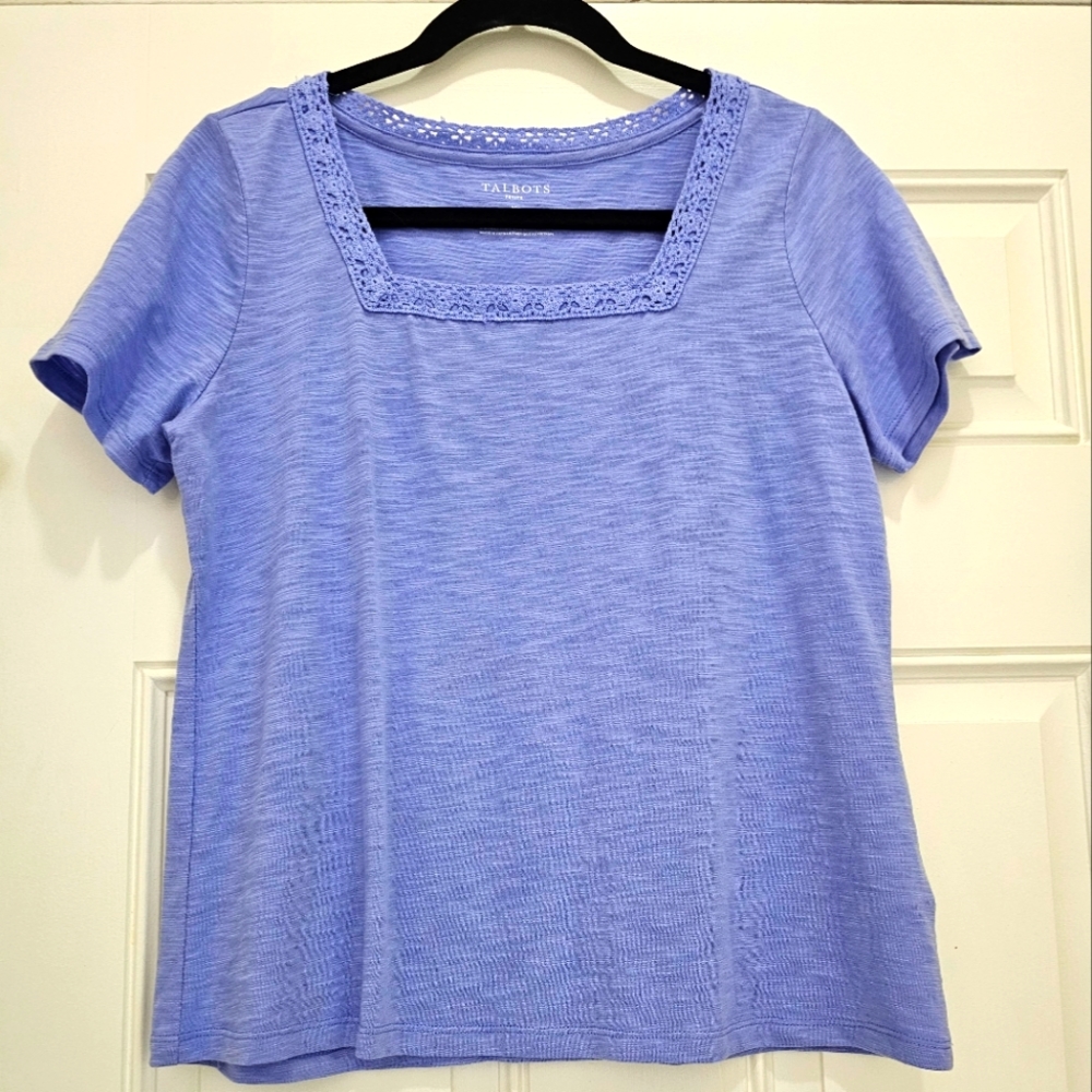Talbots Size Petite Medium Short Sleeve Shirt